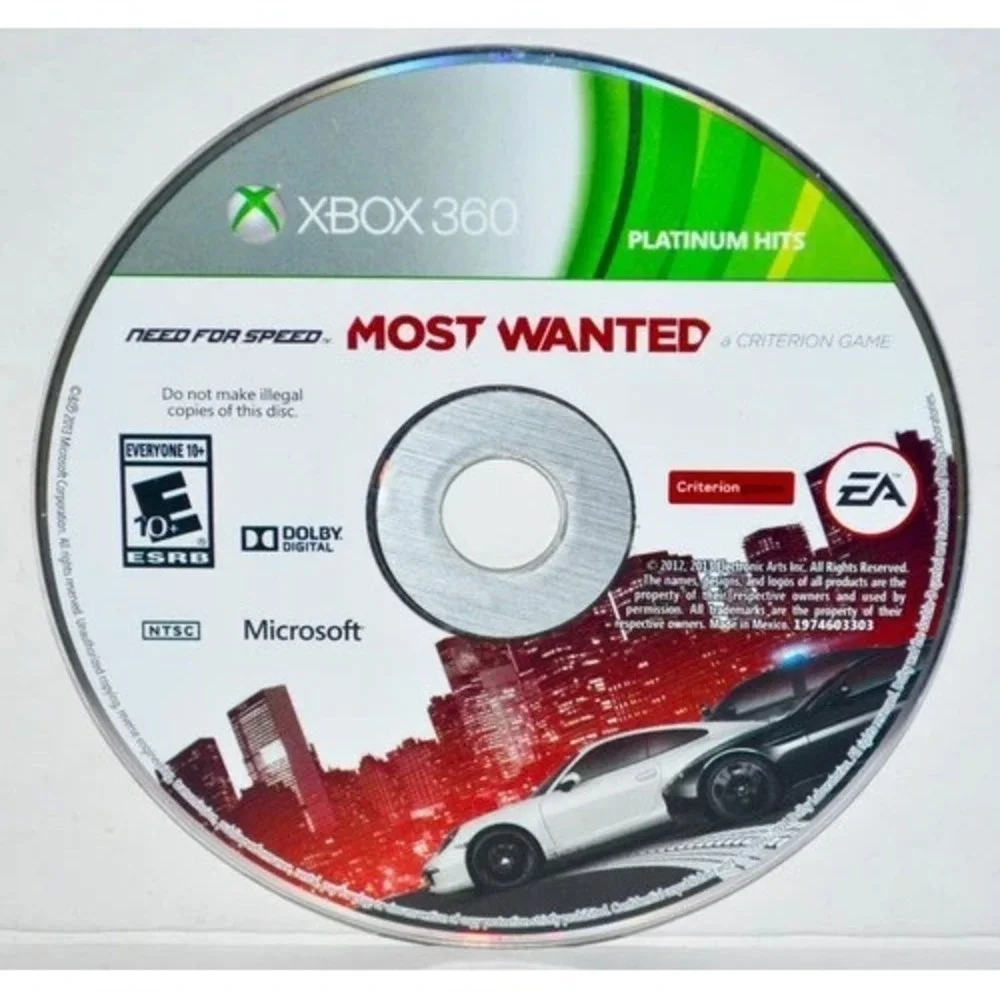 XBOX 360 Need For Speed: Most Wanted Platinum Hits Used Tested Kinect Compatible